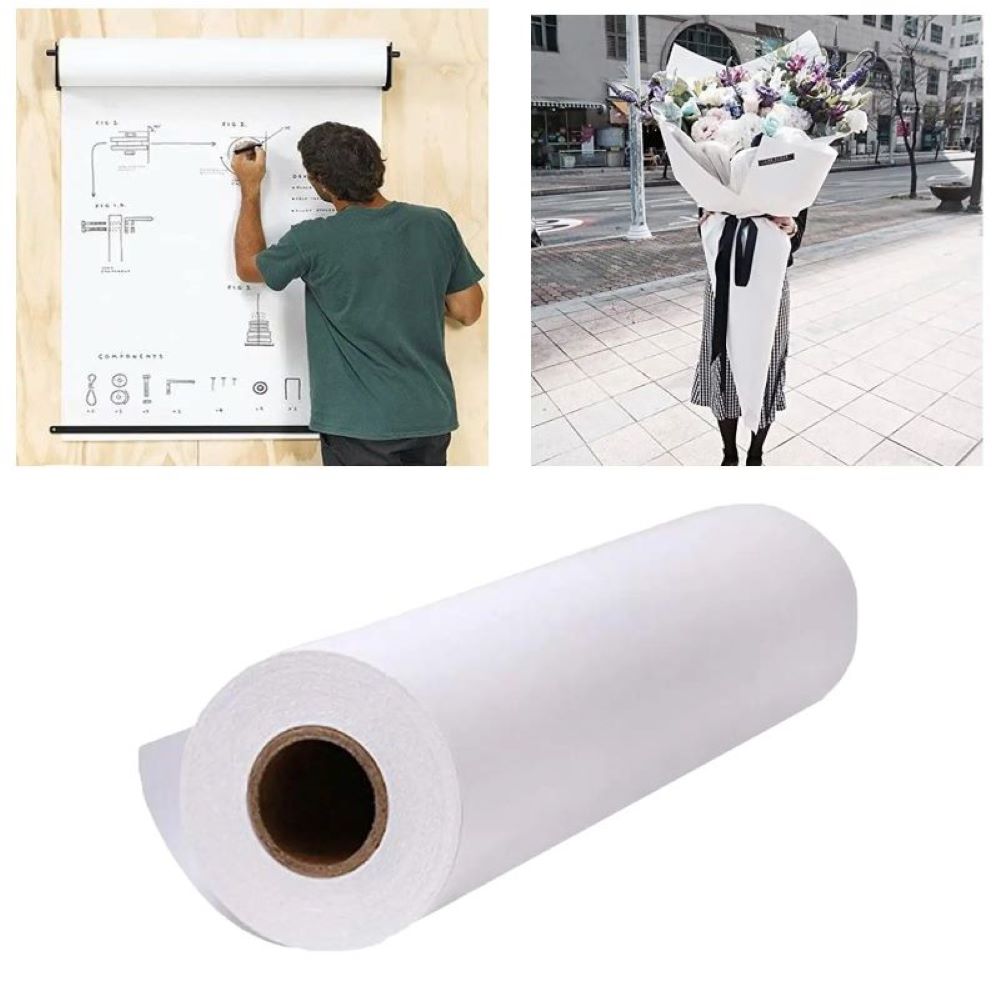 Craft Foam Roll - Putih/hitam/coklat gulungan kertas Kraft untuk pesta