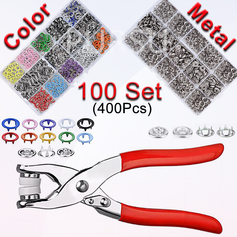 Snap Fastener Set - 100 set tang jepret otomatis Tang