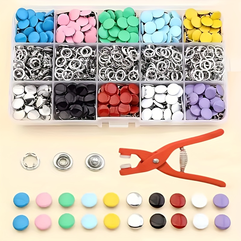 Snap Fastener Set - 100Pcs Kancing Jahit Logam Warna-warni Set