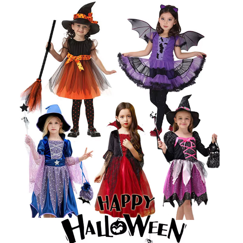 Cosplay Bat Prop - Kostum Halloween untuk Anak Perempuan Gaun