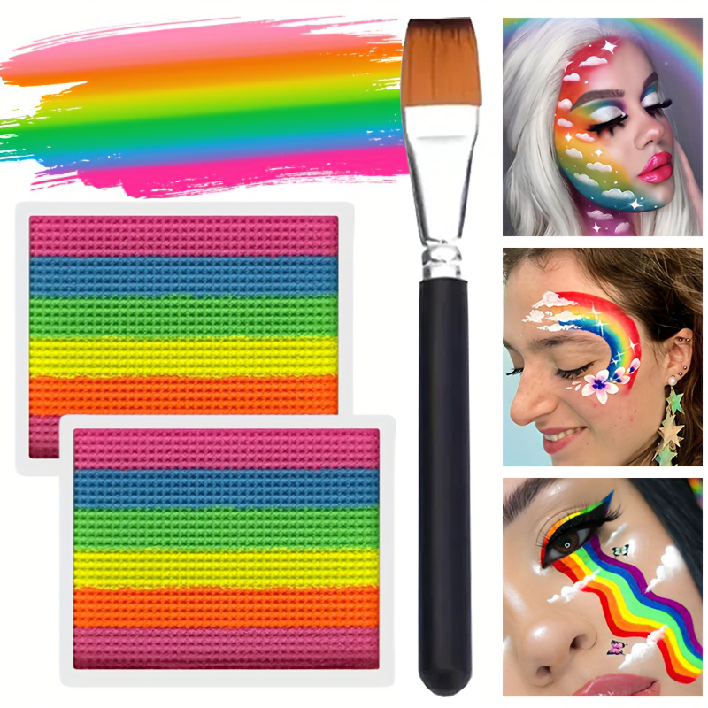 Cosplay Prop Paint - Set Cat Wajah dan Tubuh Pelangi-2pcs