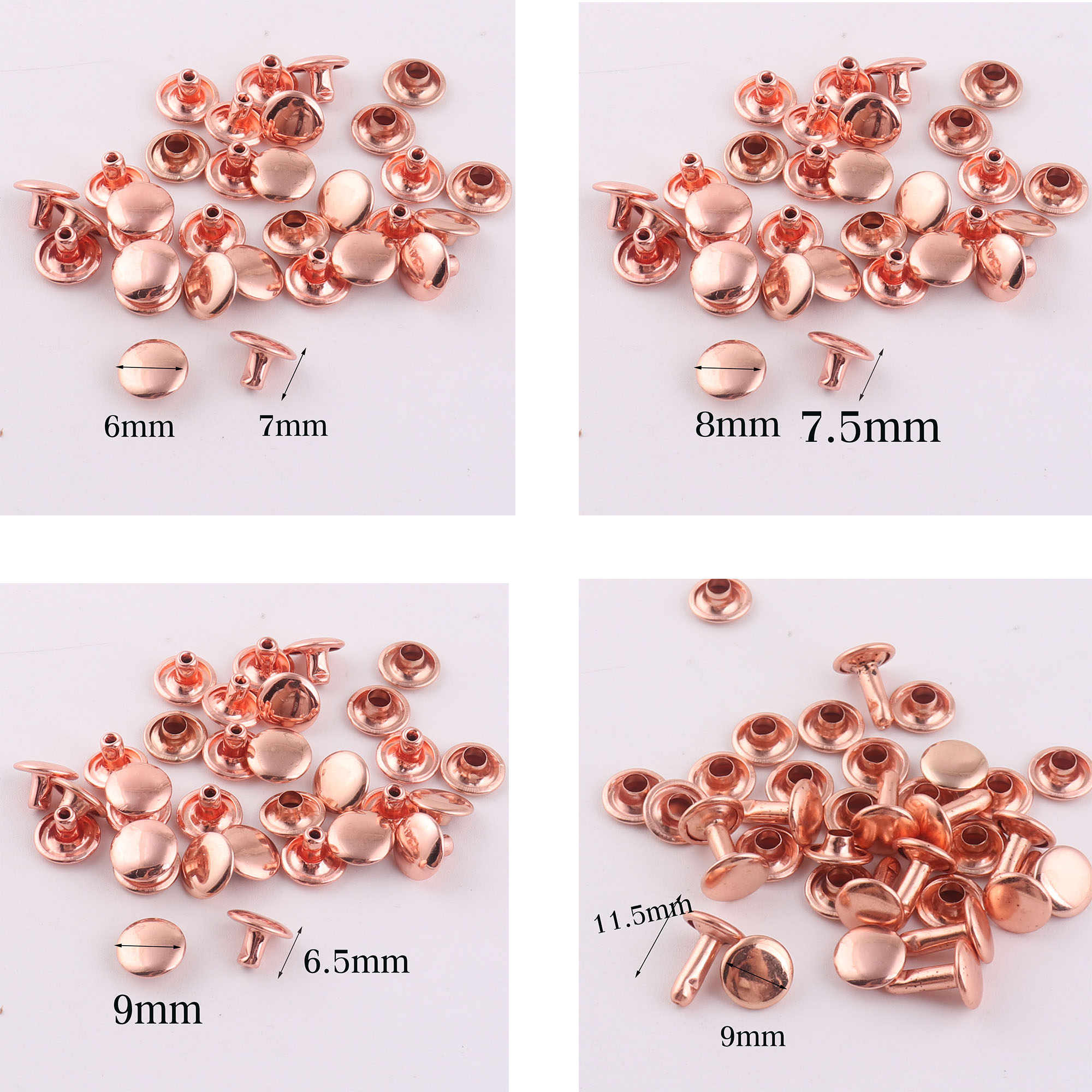 Snap Fastener Set - 100 Set Double Cap Paku Keling,