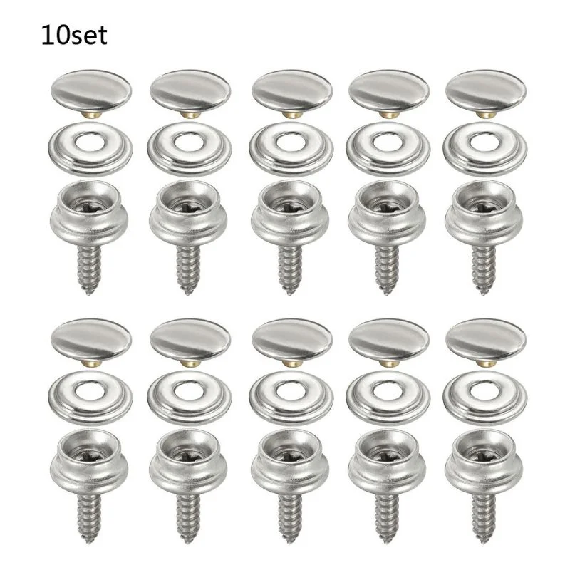 Snap Fastener Set - 10 set Kit pengencang jepret baja
