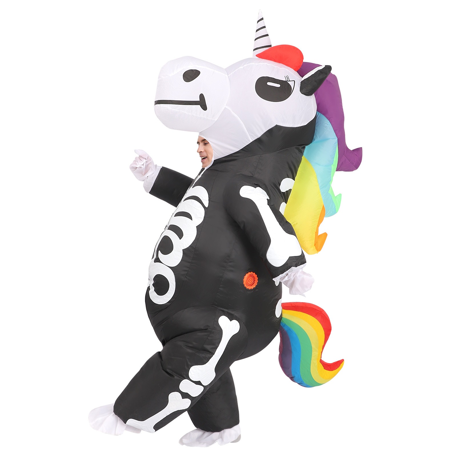 Cosplay Prop Business - Kostum Unicorn Kerangka Pelangi Tiup untuk