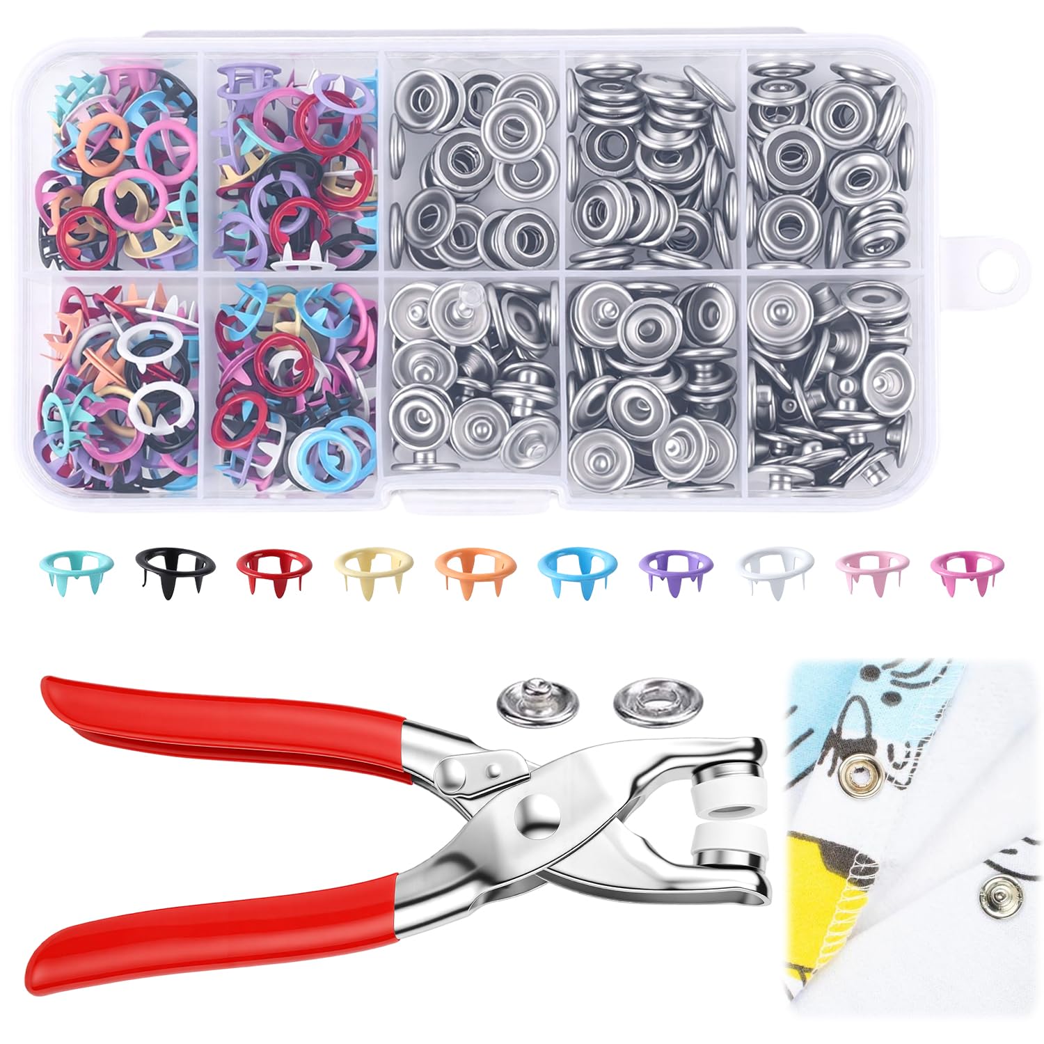 Snap Fastener Set - Perlengkapan Menjahit dengan 100 Buah Kancing