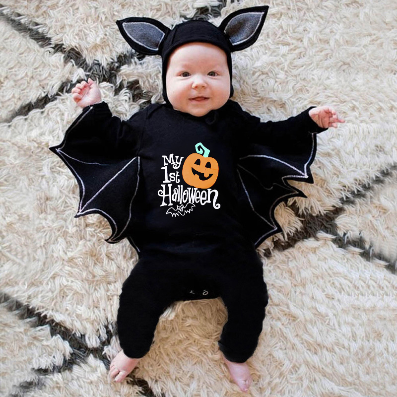 Cosplay Bat Prop - Kostum Halloween Pertama Bayi Jumpsuit Romper