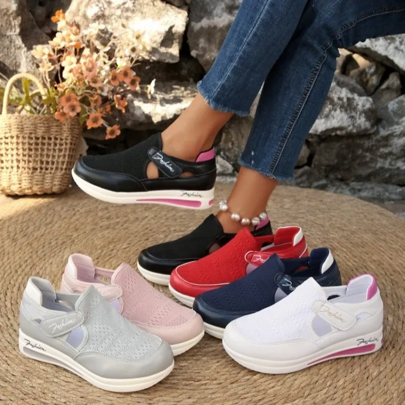 Sepatu Sneakers Wanita Platfor - Velcro Hook Loop ulasan dan harga