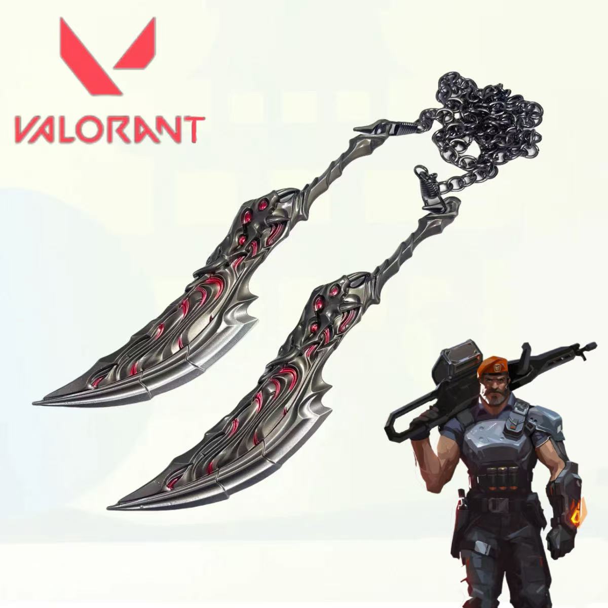 Pedang Katana Logam Valorant F - Cosplay Flame Prop ulasan dan harga