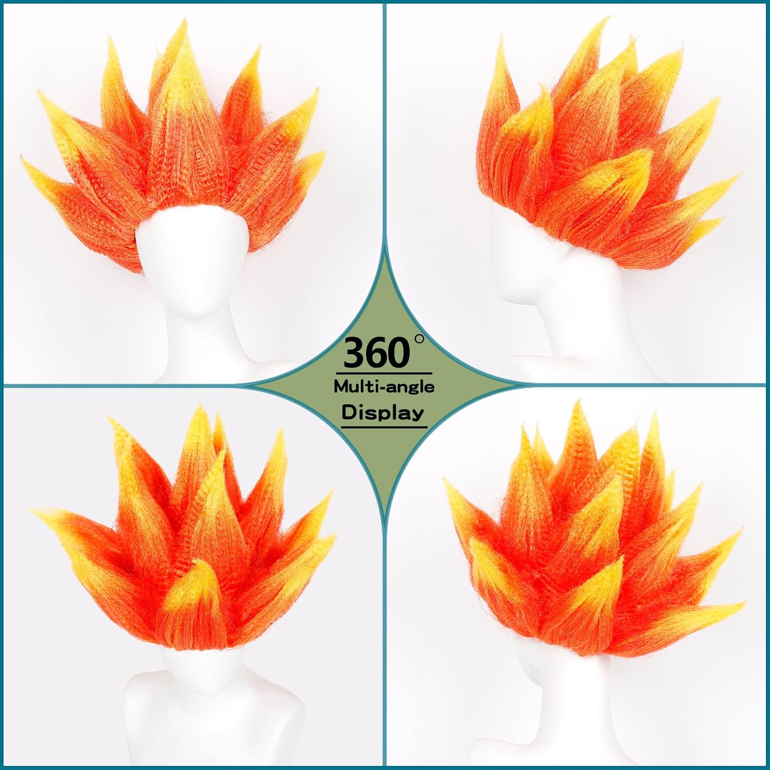 Wig Kostum Api, Wig Api Bergay - Cosplay Flame Prop ulasan dan harga