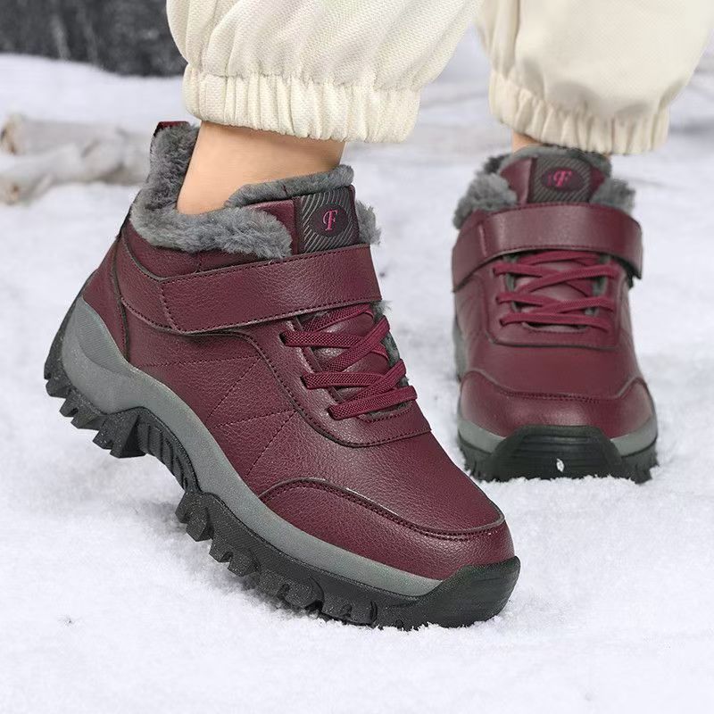 Sepatu Bot Salju Wanita Kulit  - Velcro Hook Loop ulasan dan harga