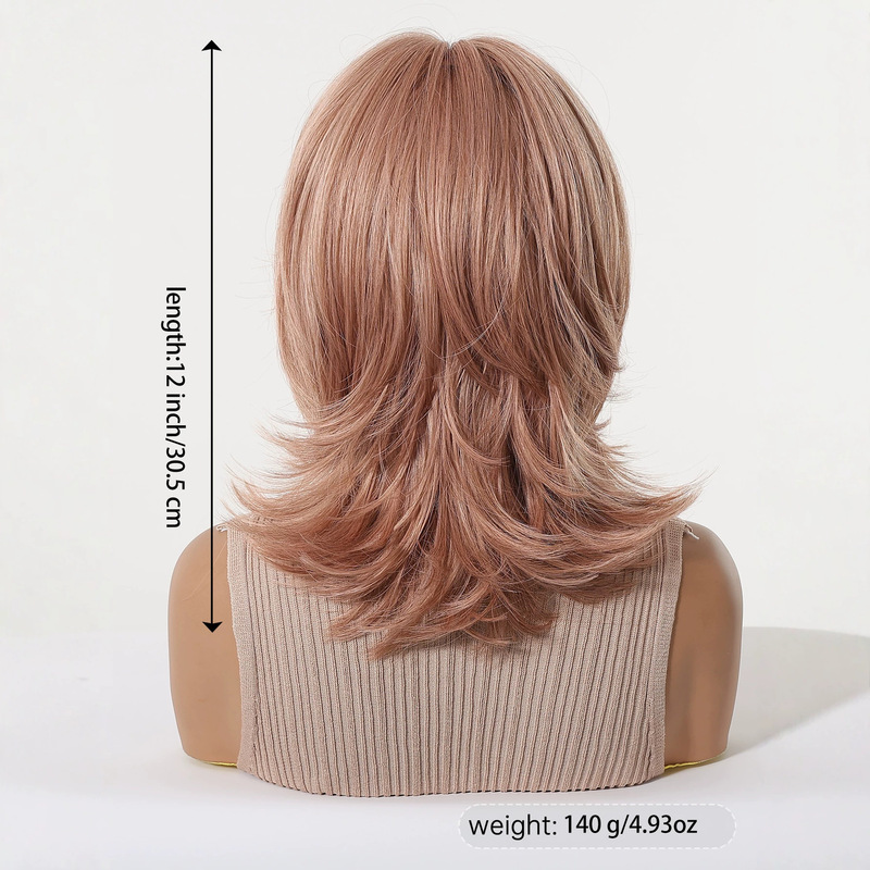 Wig wanita dengan poni, ikal e - Wig Fiber Net ulasan dan harga