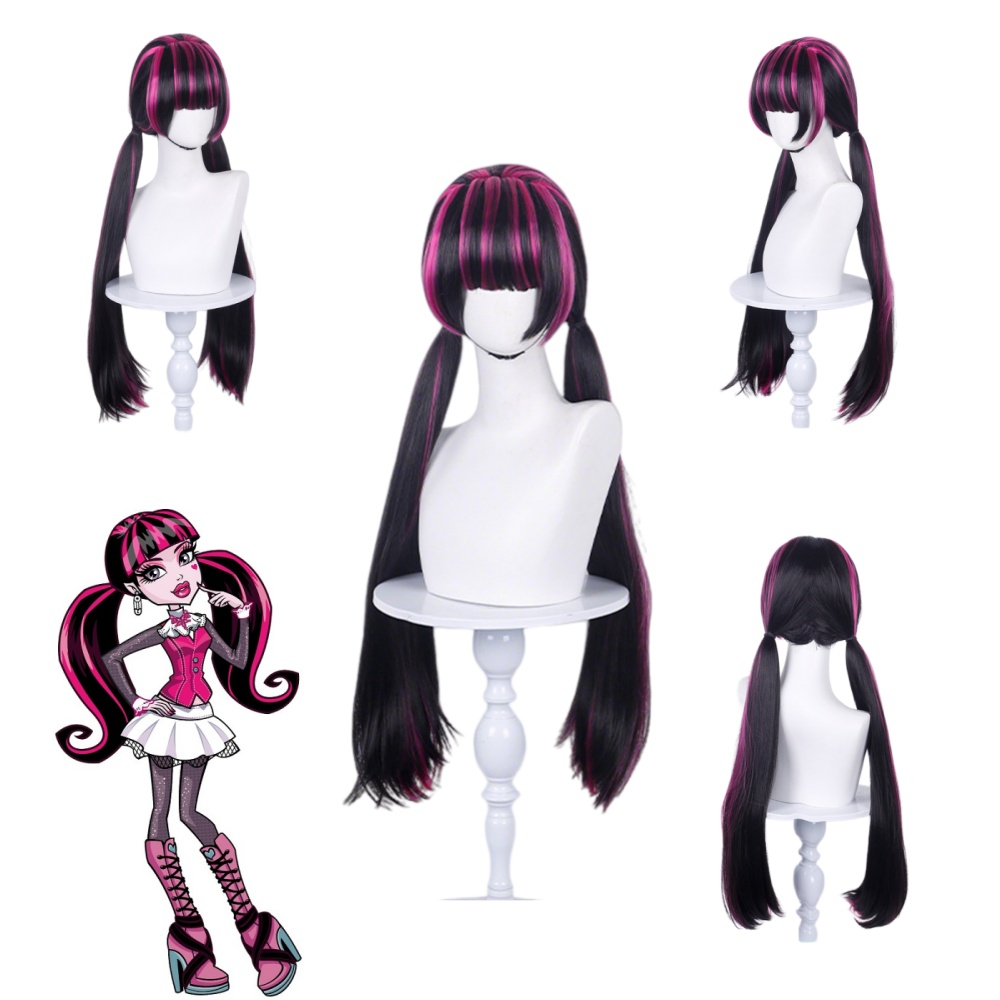 Wig Cosplay Anime Draculaura,  - Wig Fiber Net ulasan dan harga